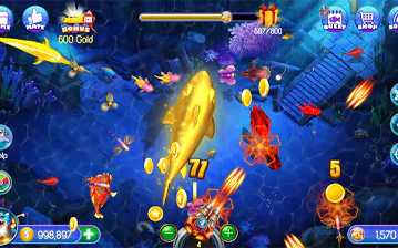 Arcade fishing style game art