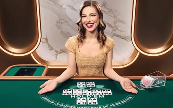 Live poker-style casino table