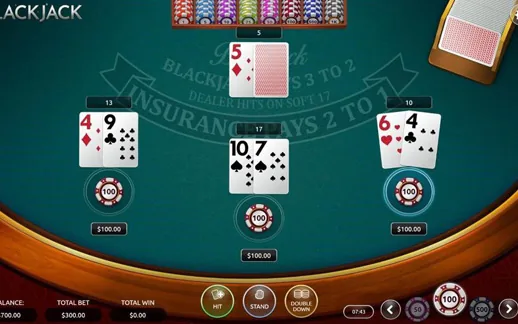 Live blackjack table preview